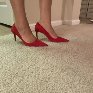 Prada used red suede heel